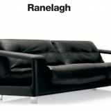 Canapé Steiner Ranelagh 4 places revêtement en cuir noir. Design Pascal Daveluy.