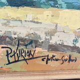 Painting signed Patrick Turion – Provence landscape – Oil on canvas