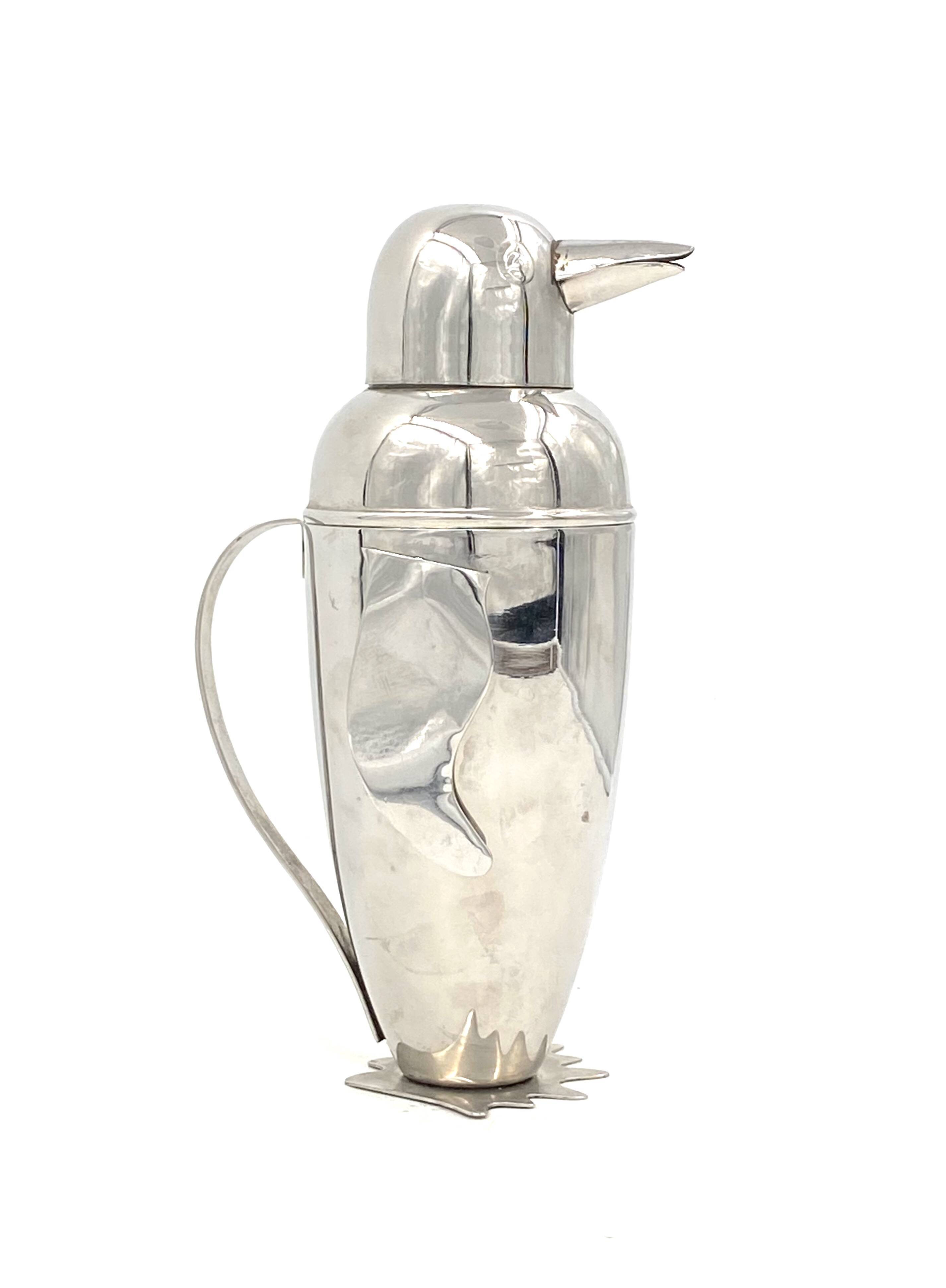 Penguin cocktail shaker, italy late xx century