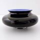 Postmodern Iridescent Black and Cornflower Blue Cased Glass Vase, Italy