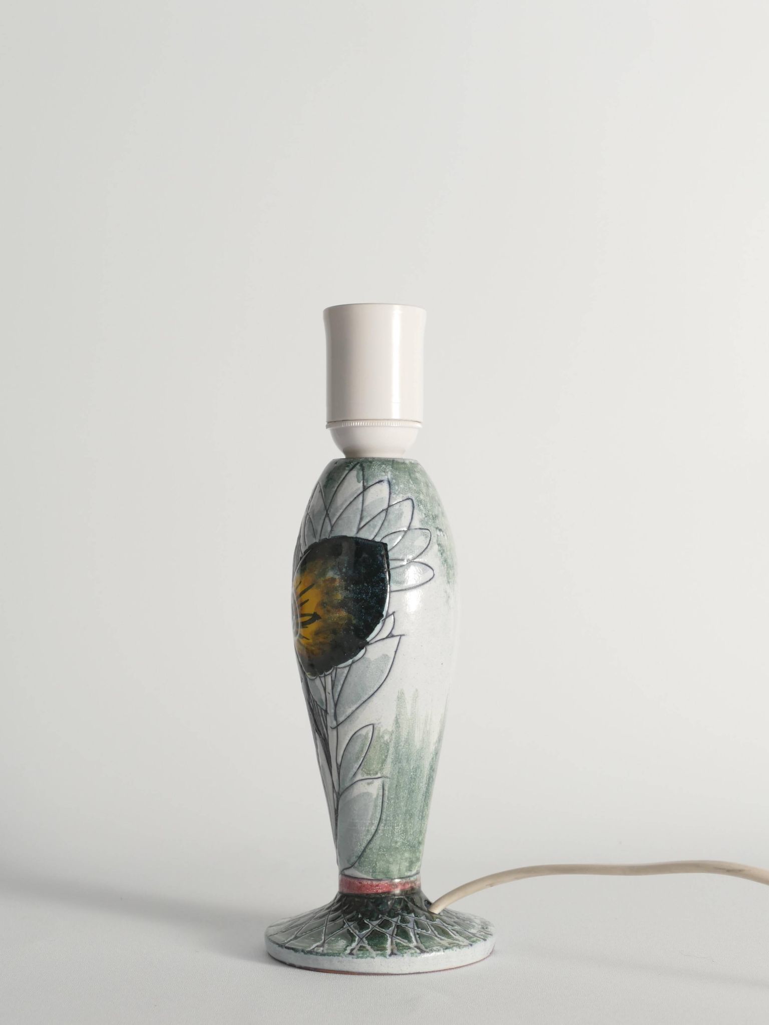 Scandinavian Modern Ceramic Butterfly Motif Table Lamp by Tilgmans, Sweden 1960