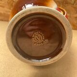 Antique verceram ceramic vase brown red beige vintage