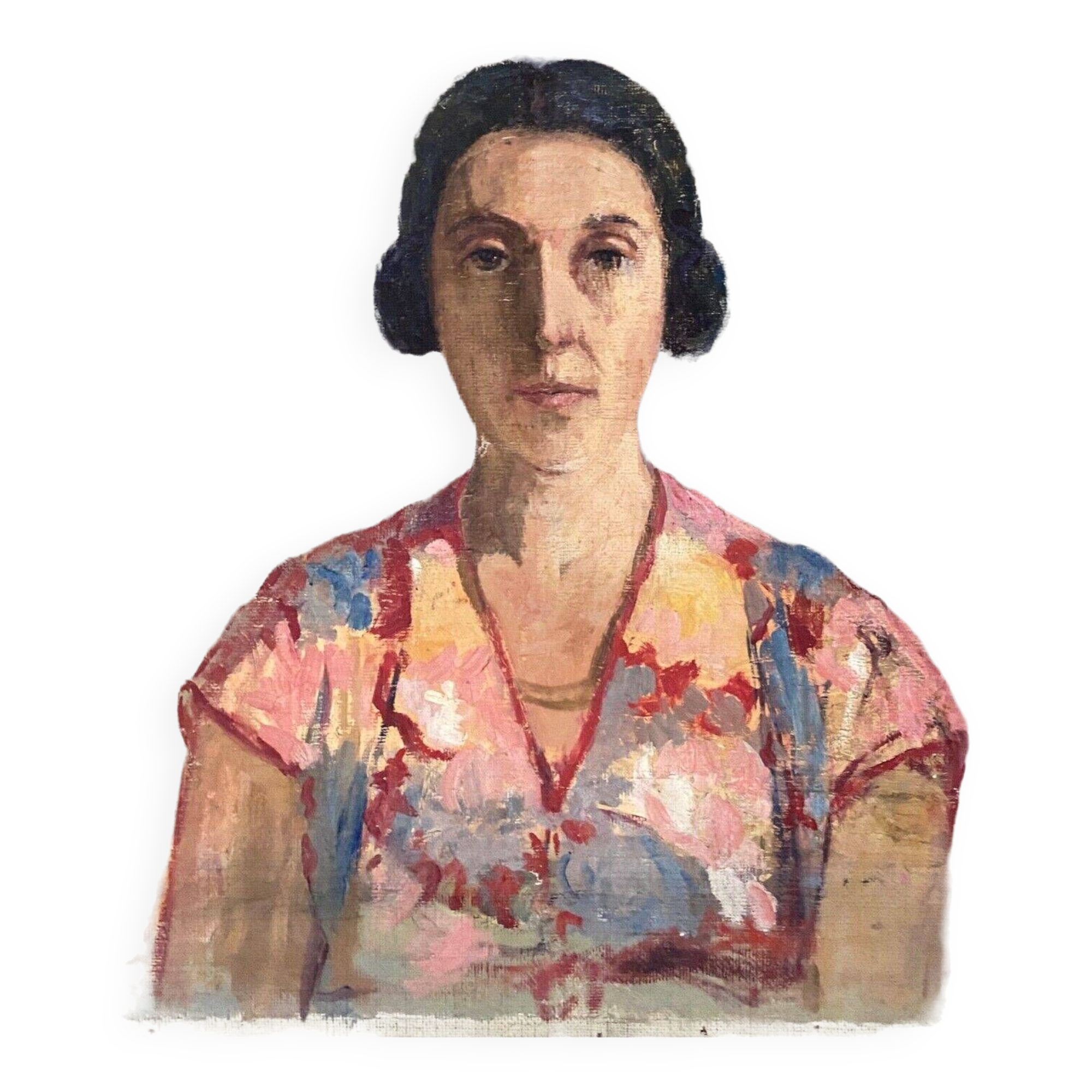 Huile sur toile G. Guillot de Raffaillac Femme en costume d'époque 1930