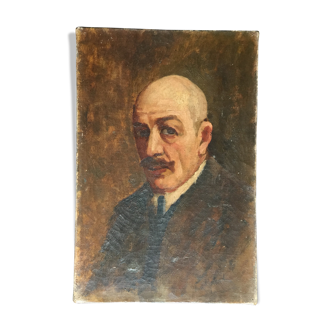 Max Wulfart "Portrait of Man" oil on canvas circa 1920