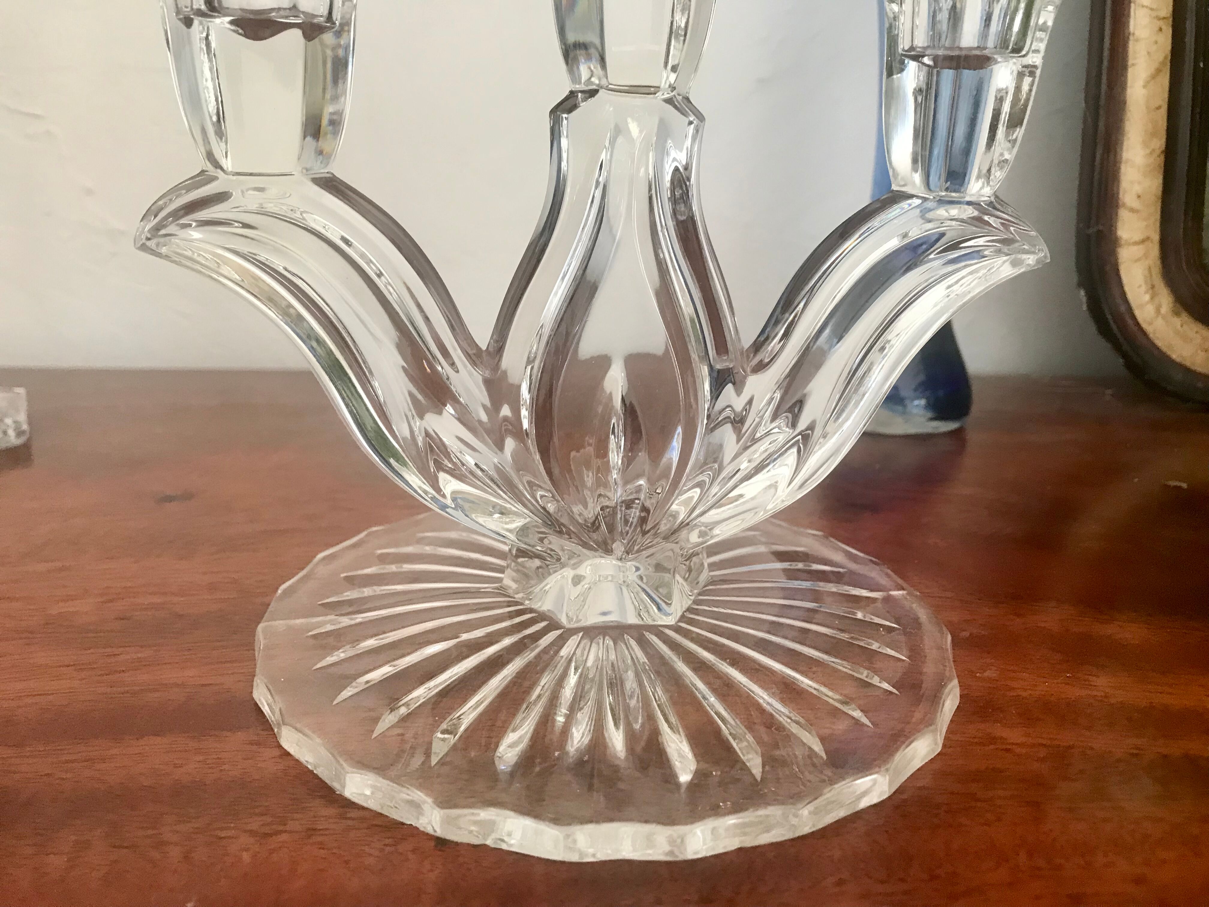 Pair of crystal candlesticks