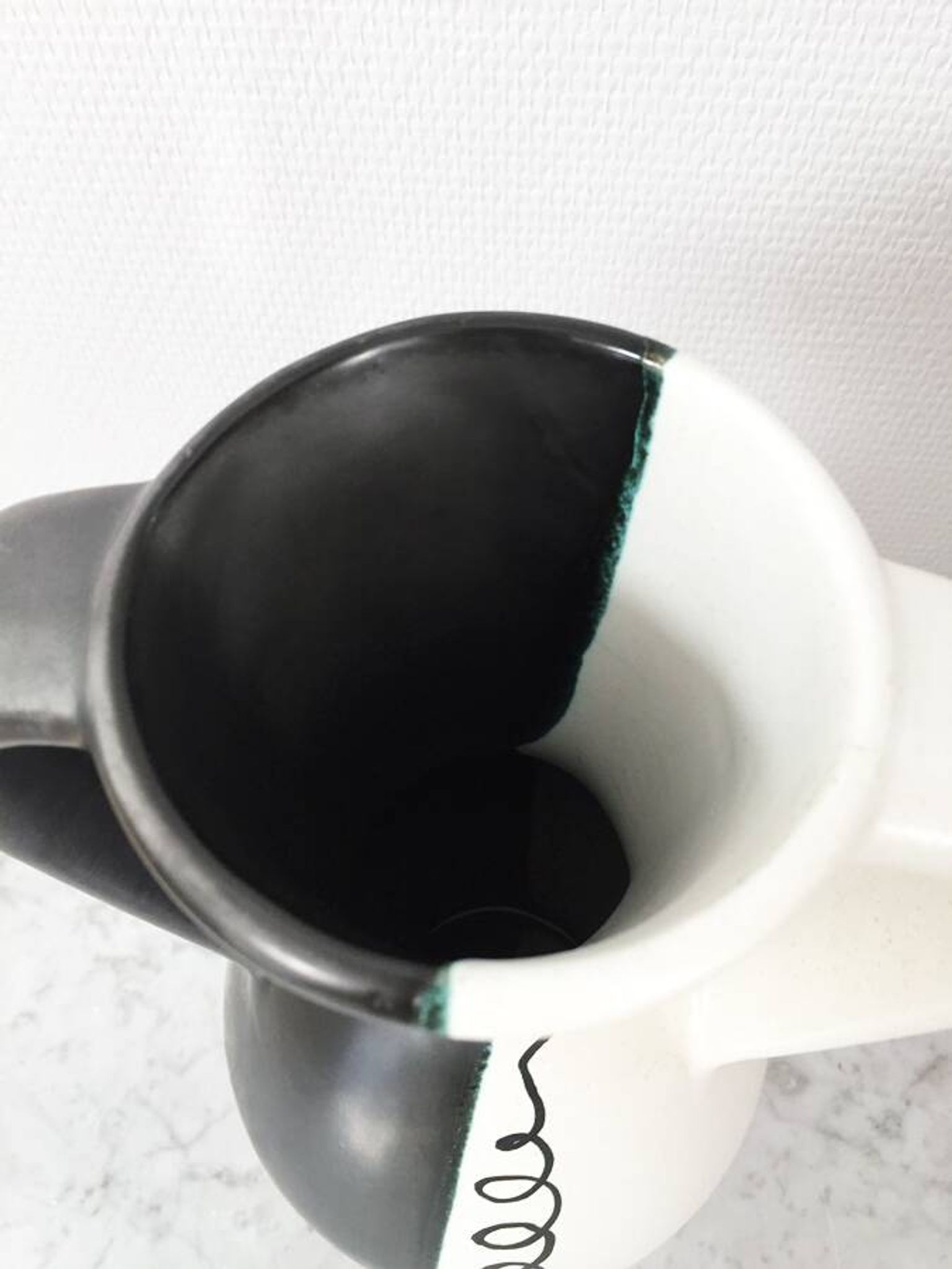 Vase bicolore signé JM Faux – circa 1960