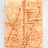 Tapis berbère beni ouarain ocre à losanges colorés 295x192m
