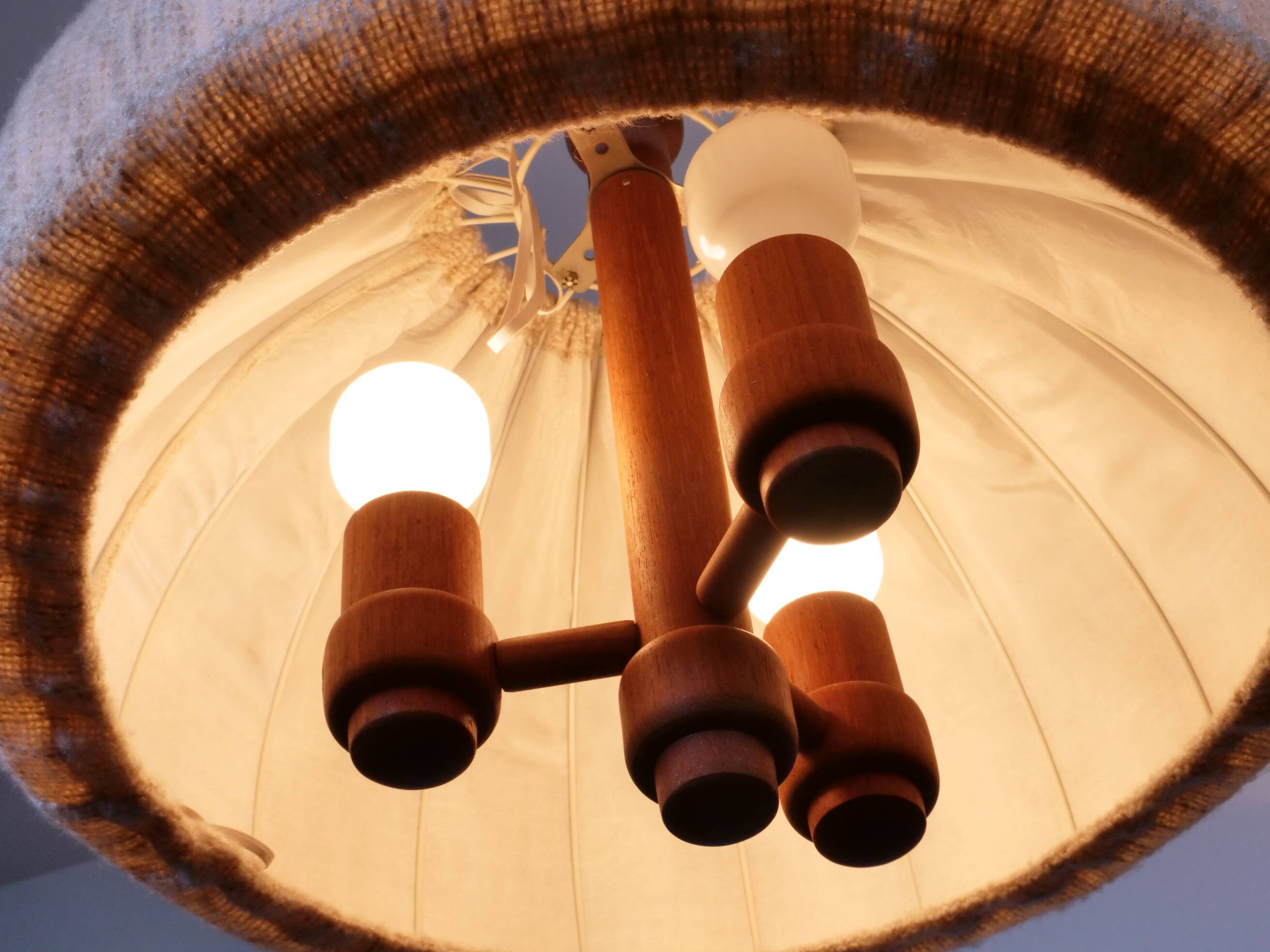 Teak Pull Pendant Ceiling Lamp Domus 1960s