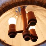Teak Pull Pendant Ceiling Lamp Domus 1960s
