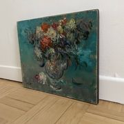 Old painting, oil on canvas bouquet of flowers