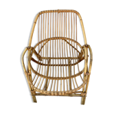 Fauteuil coquille en rotin