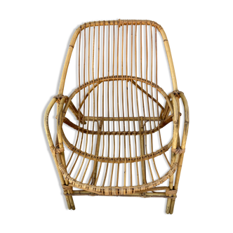 Fauteuil coquille en rotin