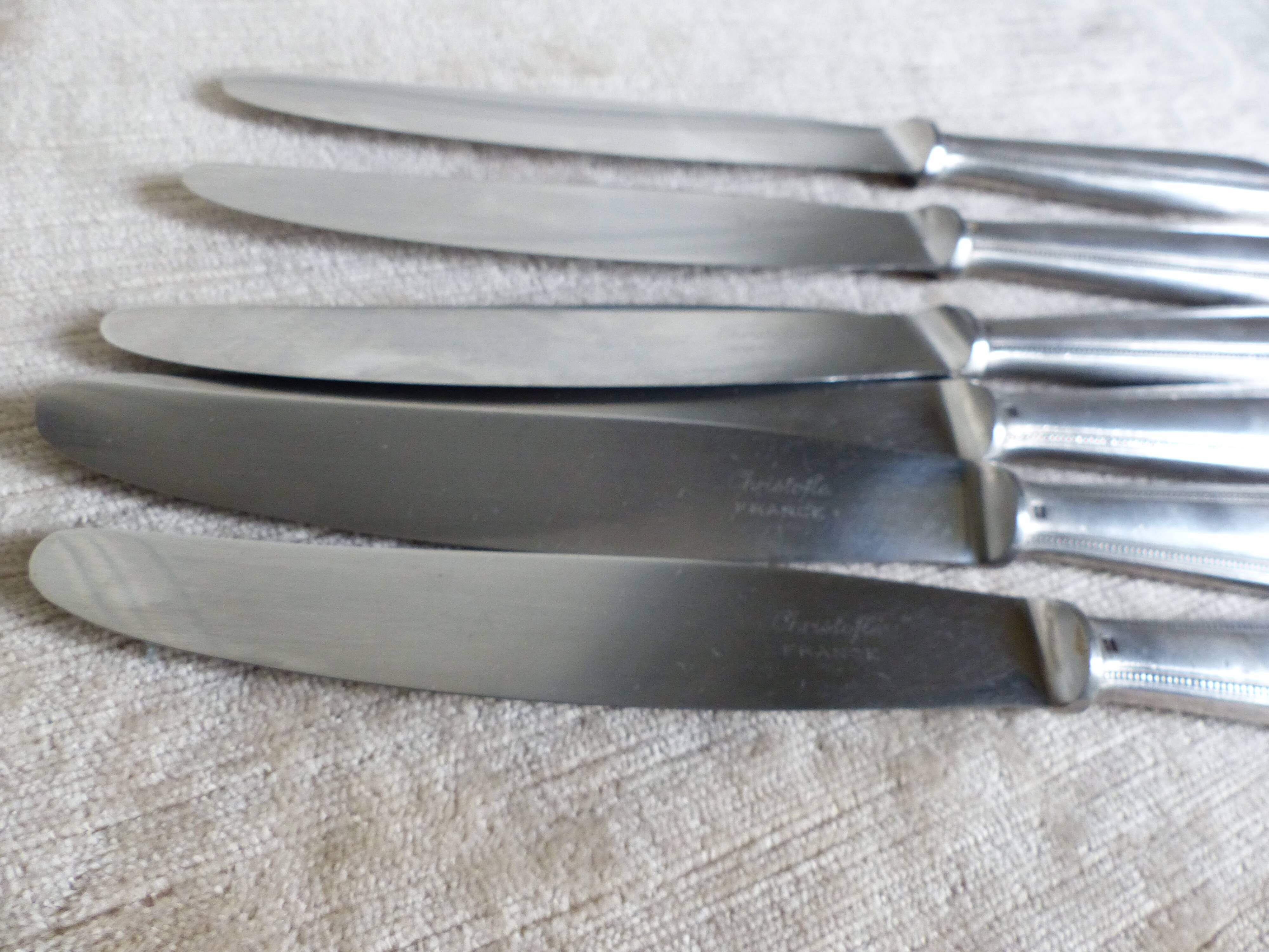 Six knives Christofle model beads