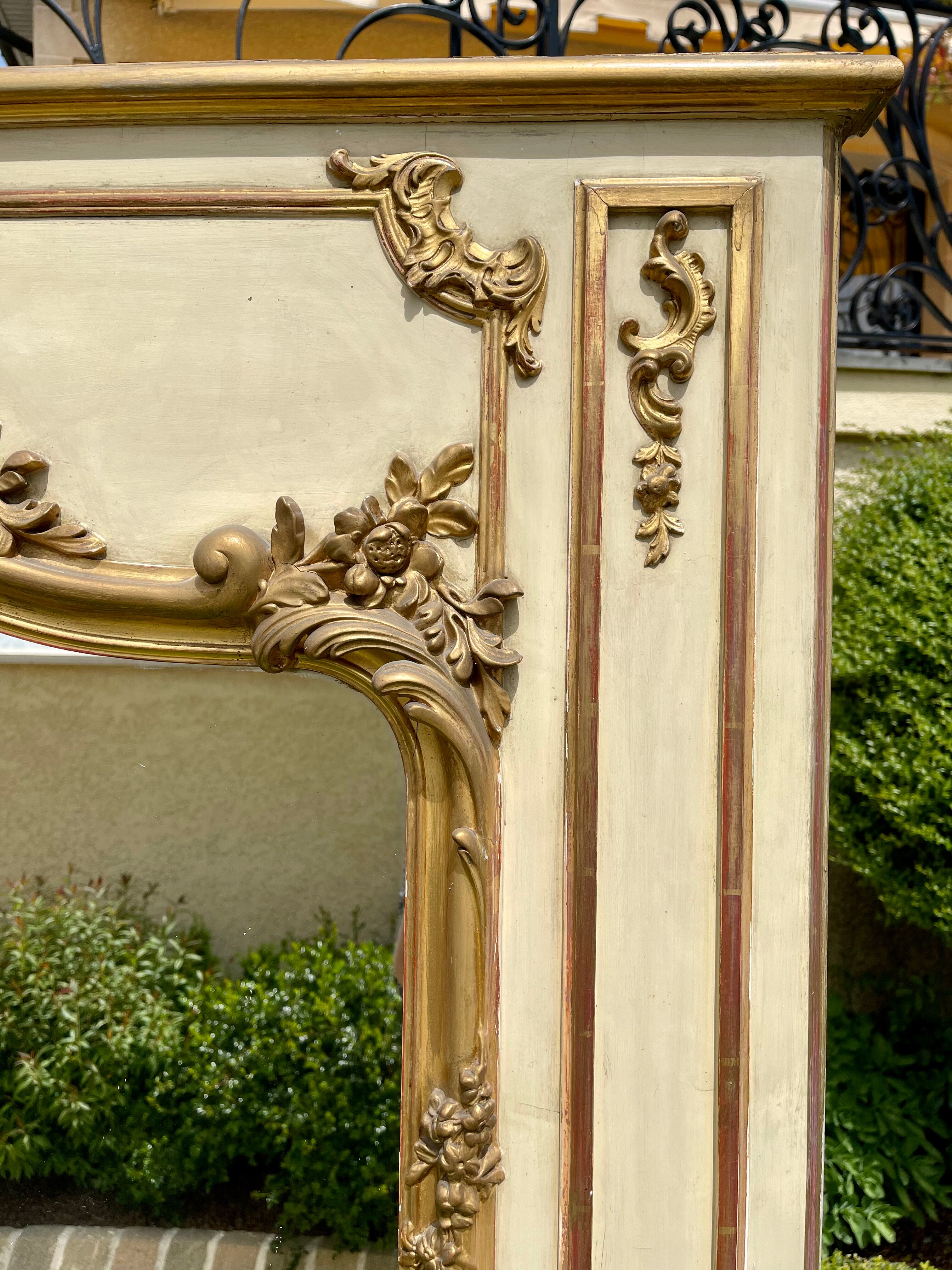 Trumeau lacquered and gilded Louis XVl style