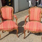 Paire  de fauteuils Cabriolet style Louis XV