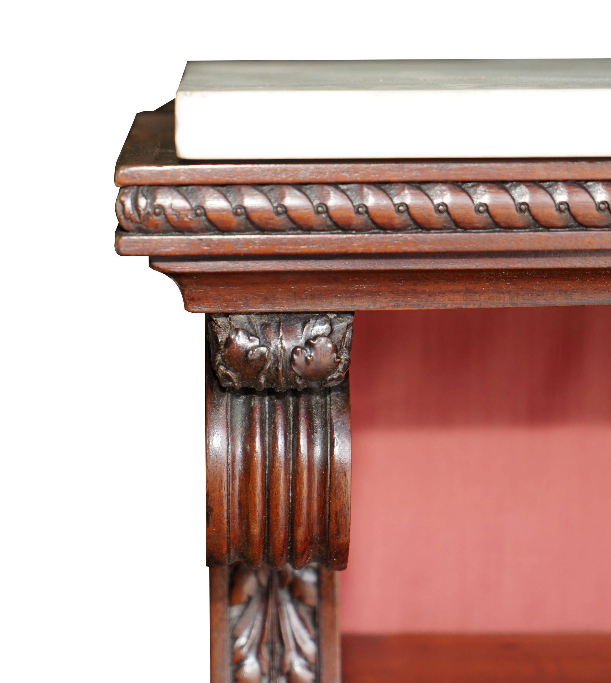 Monumental antique buffet in rosewood Regency with Italian marble.