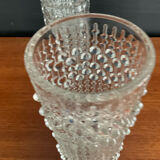 A pair of vintage rolled glass vases.