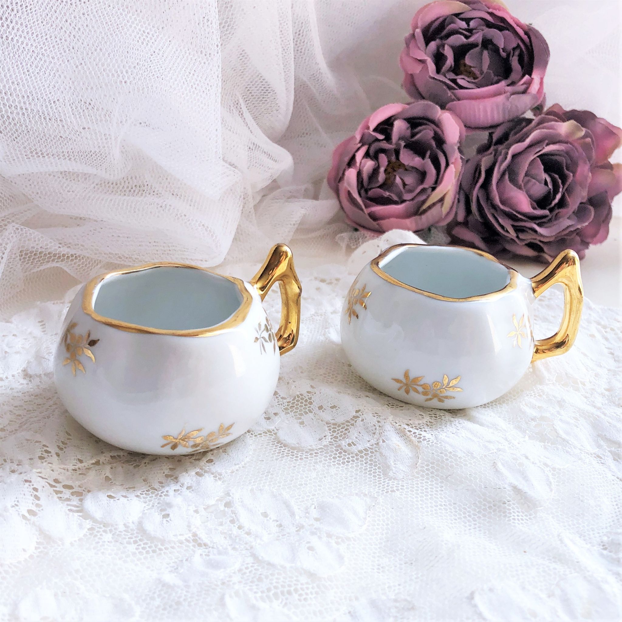 Pair of Luxury porcelain salt salers from France