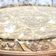 Round carved beechwood table with marble top, Louis XV style