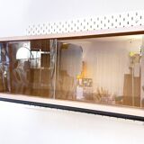 Pink glass wall bookcase, 1960