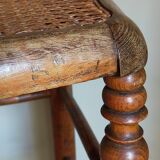 Tabouret ancien cannage et bois tourné