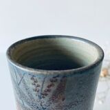 Signed ceramic tubular vase