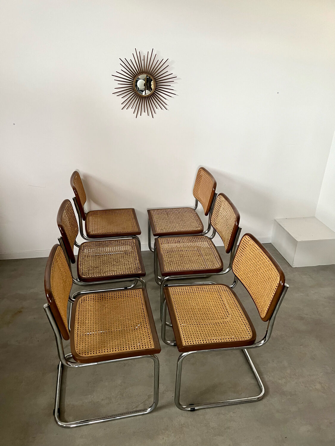 Lot de 6 chaises Cesca B32 Marcel Breuer, 1970