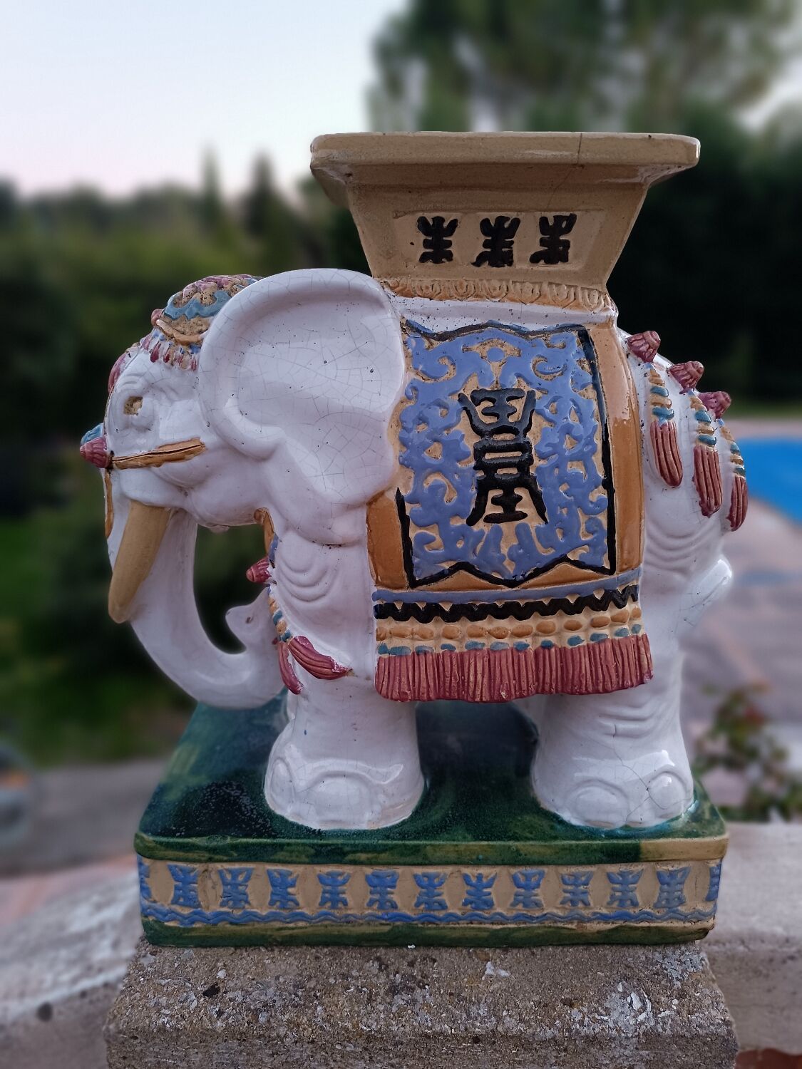 Set of 2 Chinese ceramic elephants