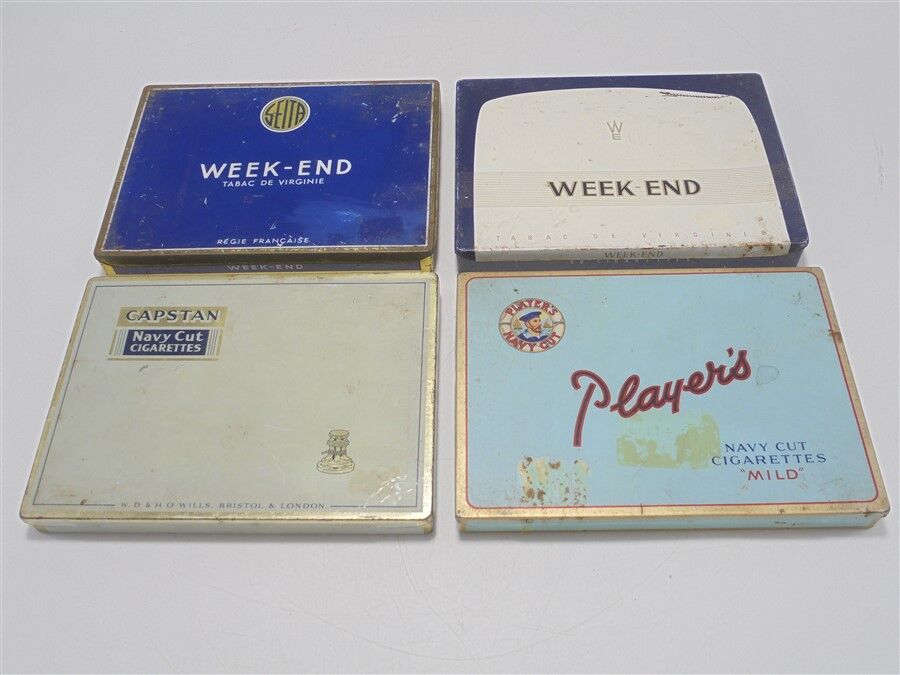 Set of 4 old cigarette boxes