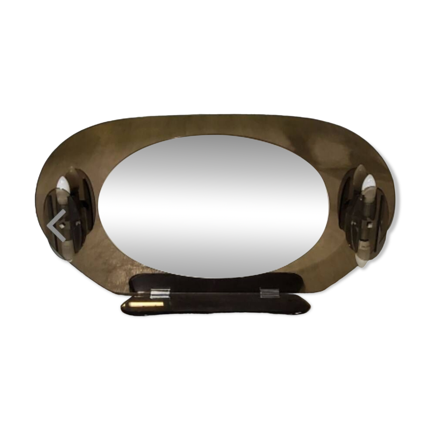 Lupi luxor oval mirror in smoked glass, 1960.70