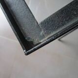 Table basse années 50/60' métal noir et plateau verre