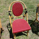 Lot of 4 chairs bistro terrace "Parisian" rattan and braiding