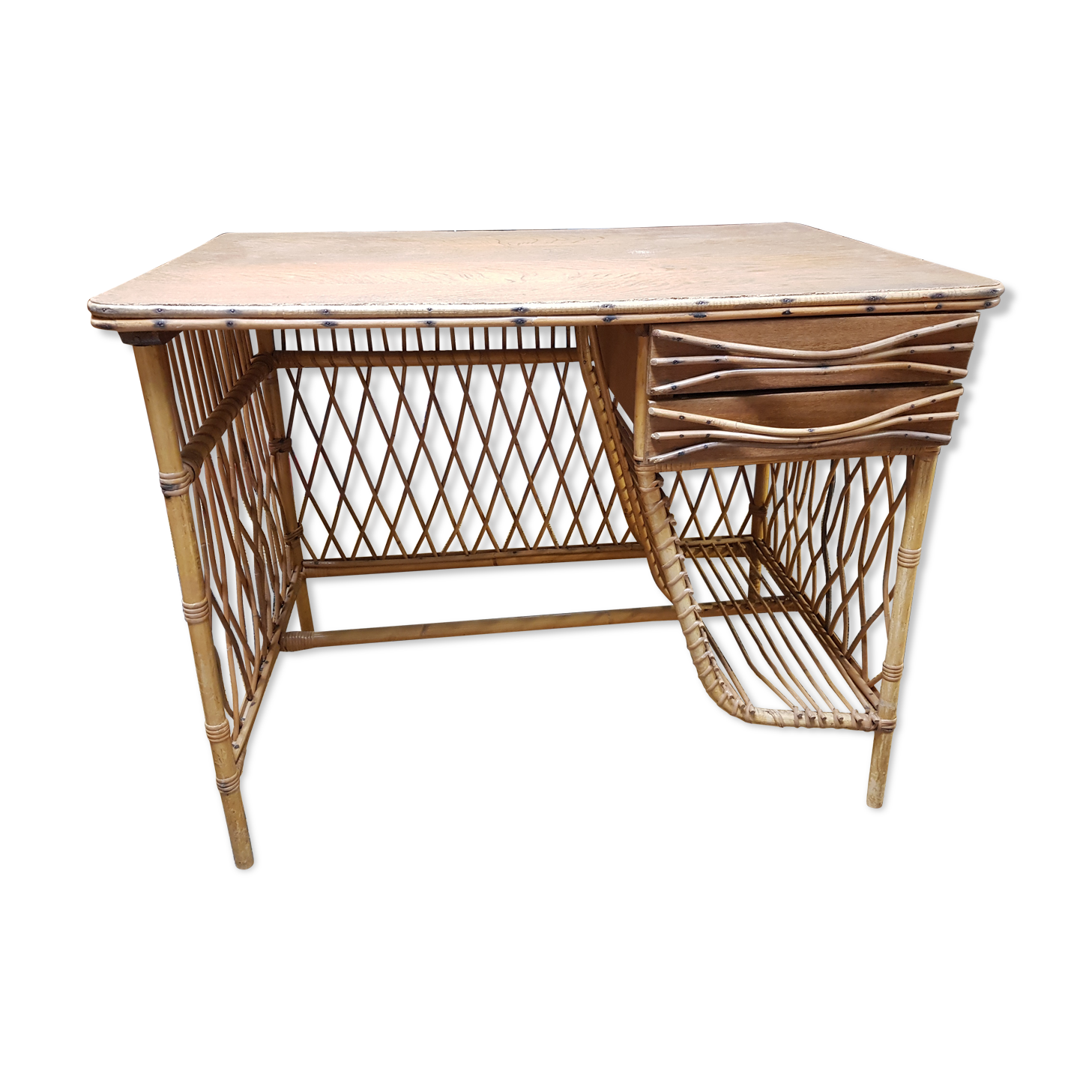 Vintage rattan desk