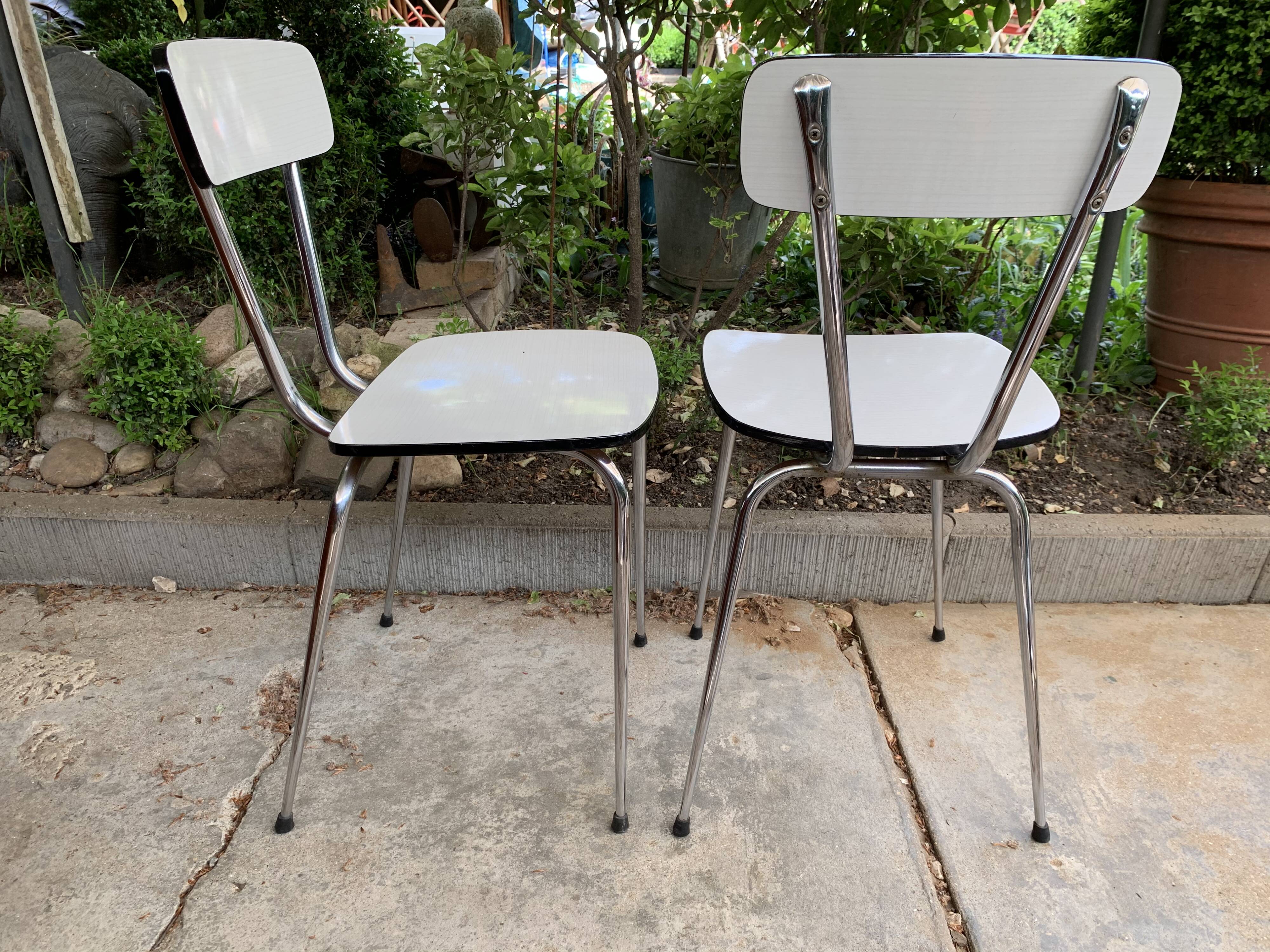 White formica chairs