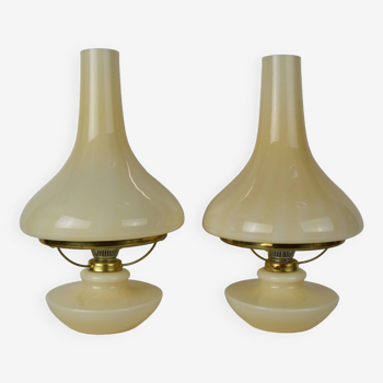 Paire de lampes de table vintage, Osvětlovací sklo závod Janštejn, Tchécoslovaquie, 1970