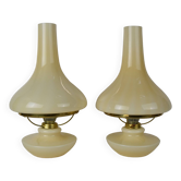 Paire de lampes de table vintage, Osvětlovací sklo závod Janštejn, Tchécoslovaquie, 1970