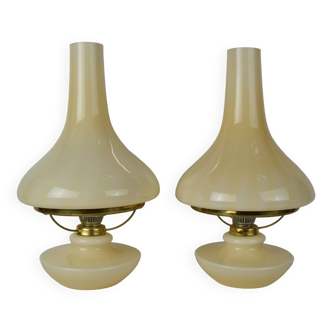 Pair of mid-century Table Lamps, Osvětlovací sklo závod Janštejn, Czechoslovakia, 1970
