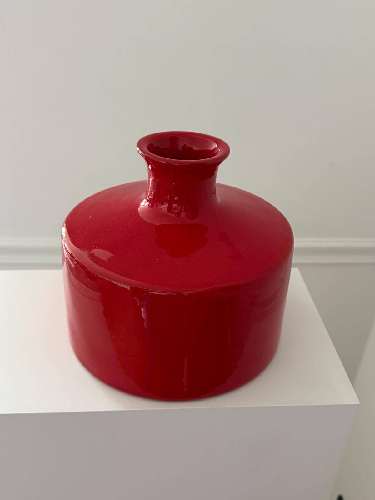 Vase en céramique rouge, années 70