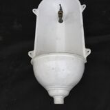 19th century enamelled cast iron corner fountain with brass faucet