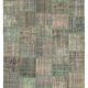 Handmade anatolian overdyed 197 cm x 298 cm grey patchwork carpet