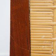 Vintage set of six Art Deco design dining chairs made of cane and wood
