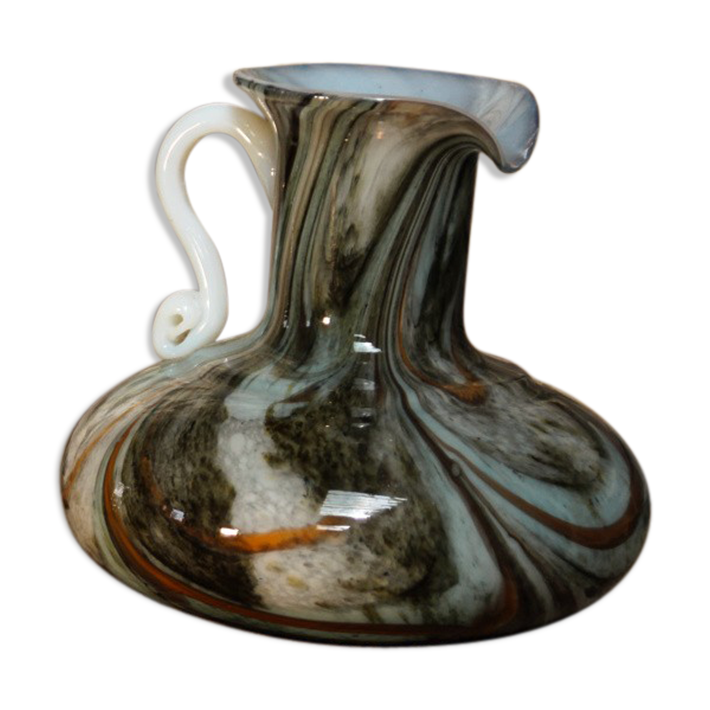 Broc à eau pichet en verre soufflé de Murano