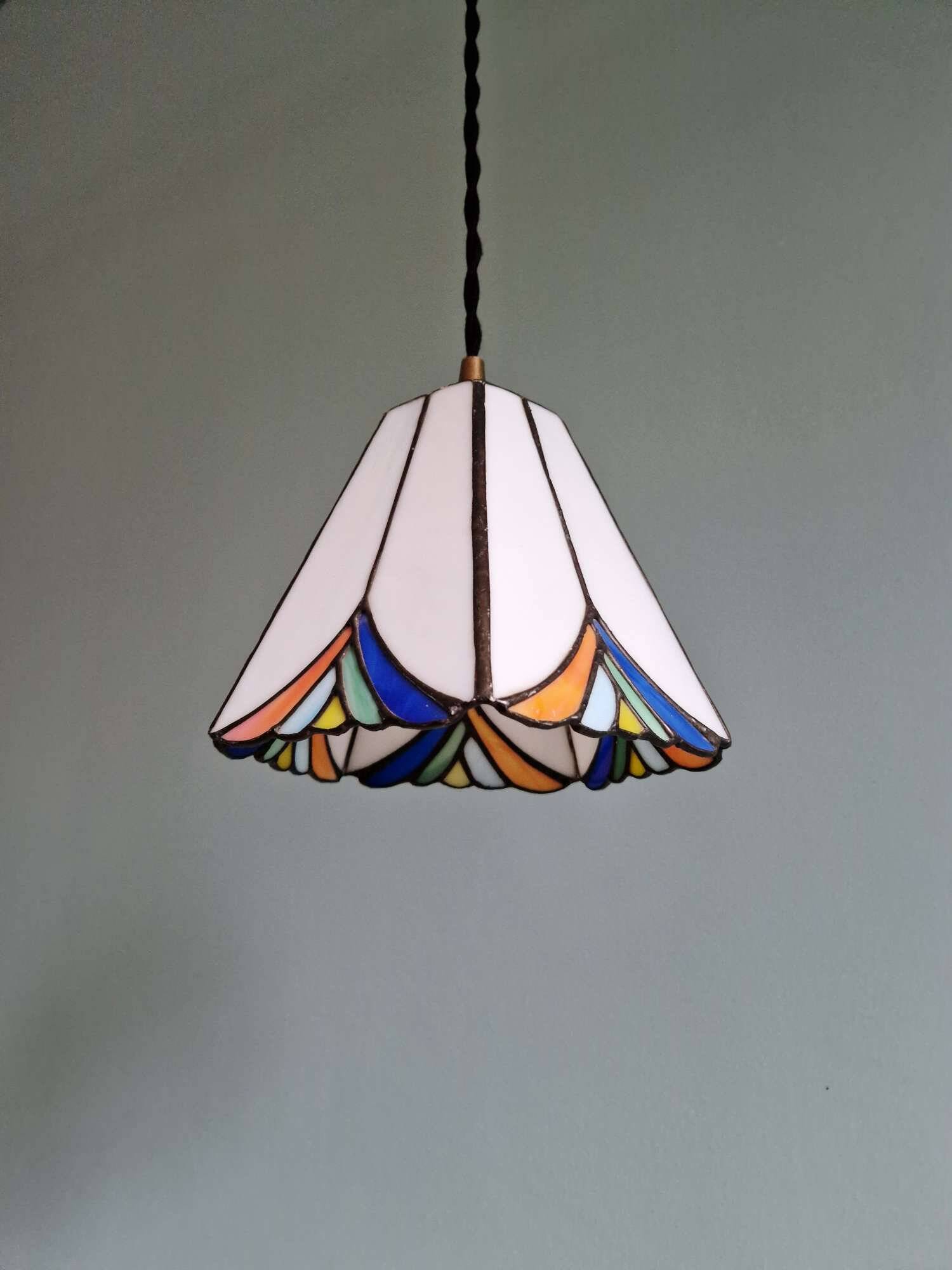 Stained glass pendant light, Tiffany style
