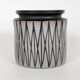 West German ceramic cache-pot — geometric sgraffito, Cologne, 1960s