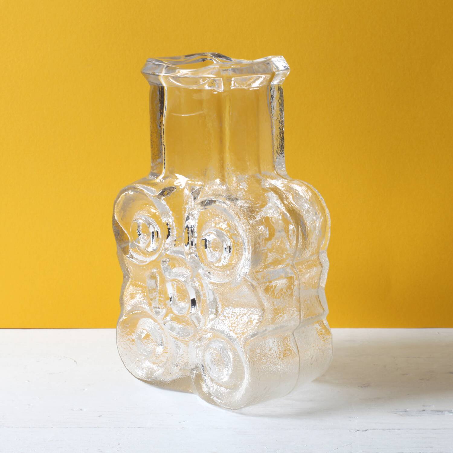 Pressed Glass Vase On The Rocks by Heiner Düsterhaus / Walther Glas / 1972