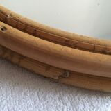 Vintage round rattan mirror 1950 29cm