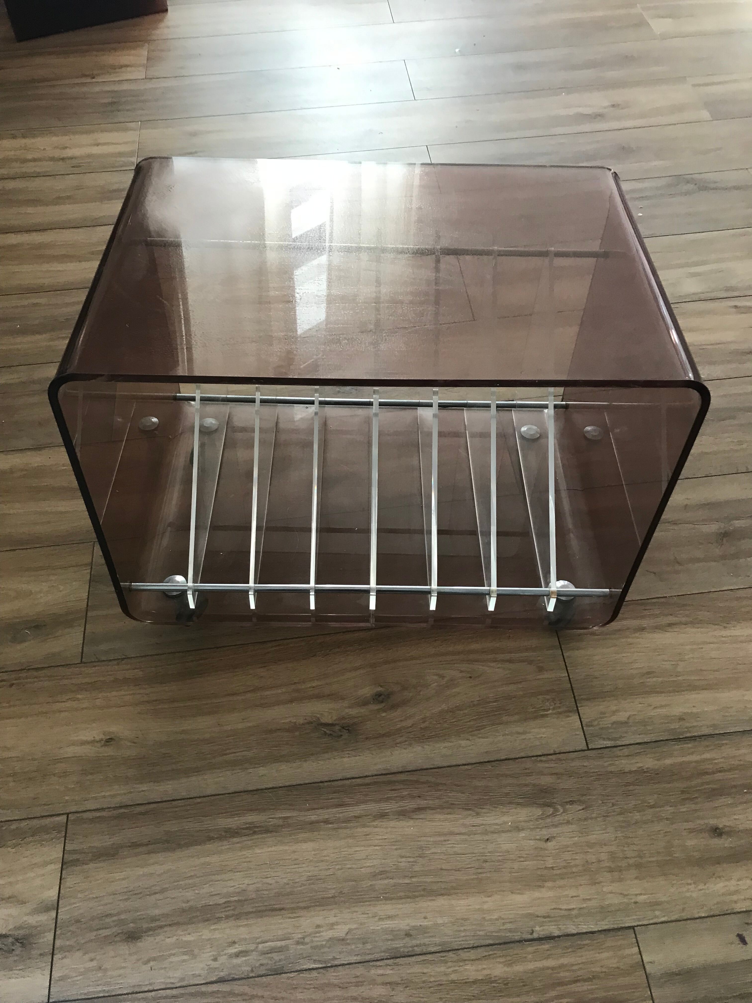 vintage furniture rock bobois plexiglass smoked vinyls