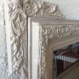 Large mirror with molding skated in gray 146 x 93 cm