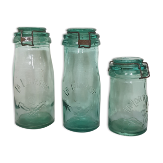 Lot 3 bocaux en verre "la lorraine"