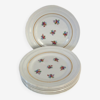 8 vintage St Amand opaque porcelain dessert plates